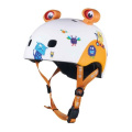Bílá helma na koloběžku Micro LED 3D Monsters S